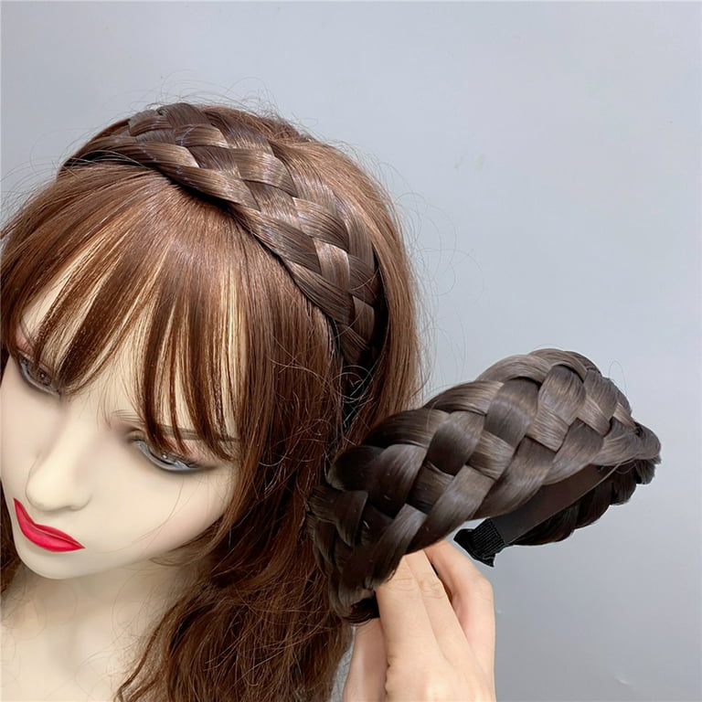 KelaJuan Braided Headband with Tooth Fishtail Braids Hairband Braid Hair  Band Hair Hoop Hairband with Comb Braid Hairpiece for Women 