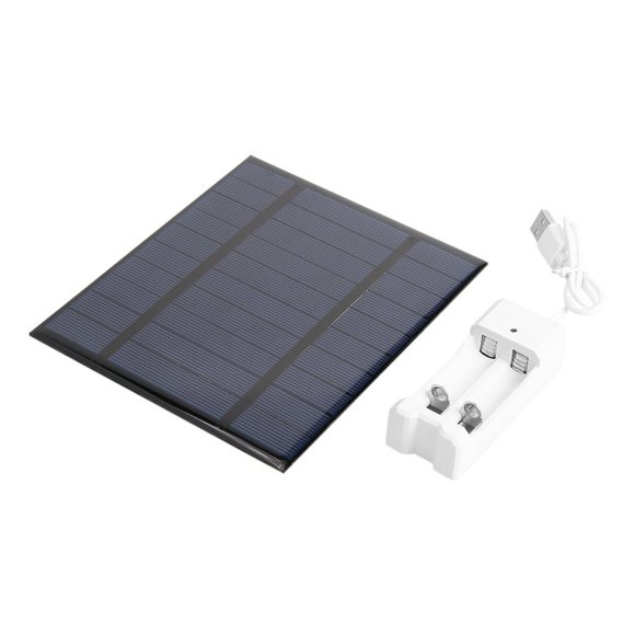 2.5W 5V USB Solar Battery Charger + AAA AA Rechargeable Battery Charger