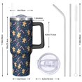 thumbnail image 1 of 40oz Christmas Gifts Tumbler w/Handle & Straw - Snowflake Design Double Wall, Stainless Steel Insulated Gift Cup, 1 of 2