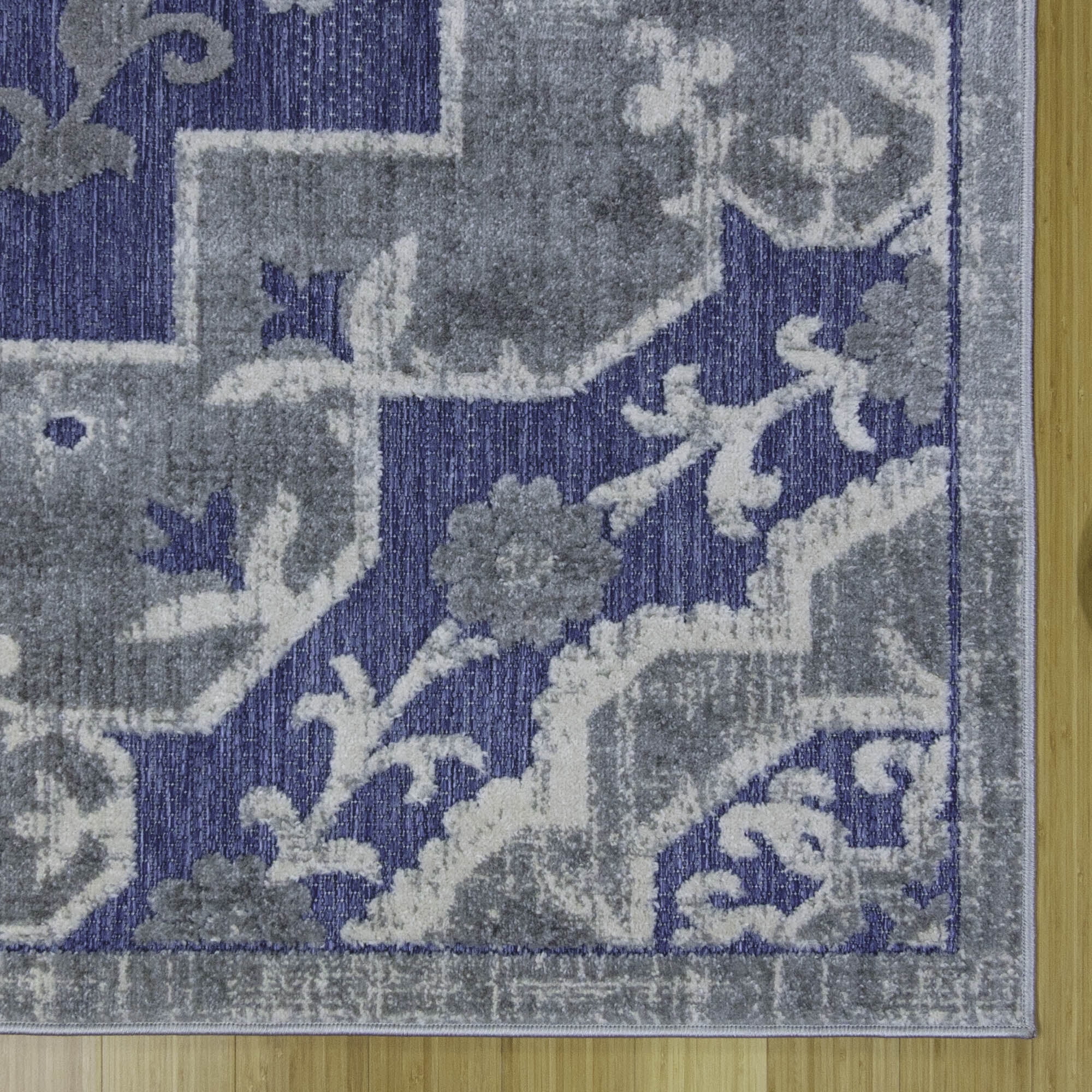 Kalari Amira Indoor/ Outdoor Polypropylene Blue/Gray Flat Weave Area Rug, 9x13