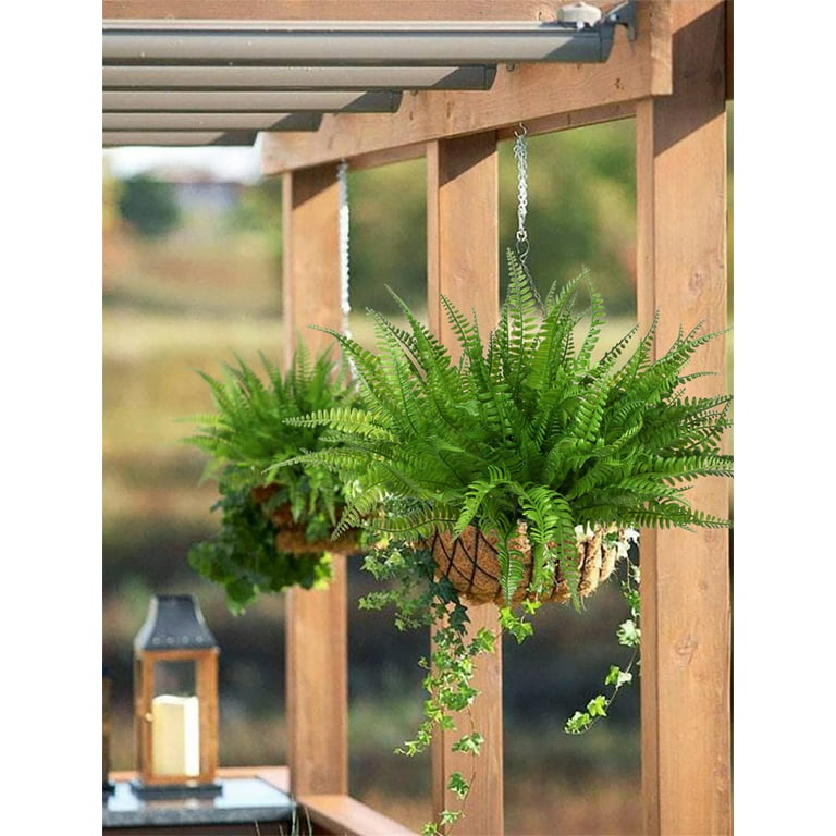  SzJias Artificial Ferns for Outdoors Fake Fern Plant Faux  Boston Fern for Patio Porch Outdoor Plants Decor (8 Pcs) : Home & Kitchen