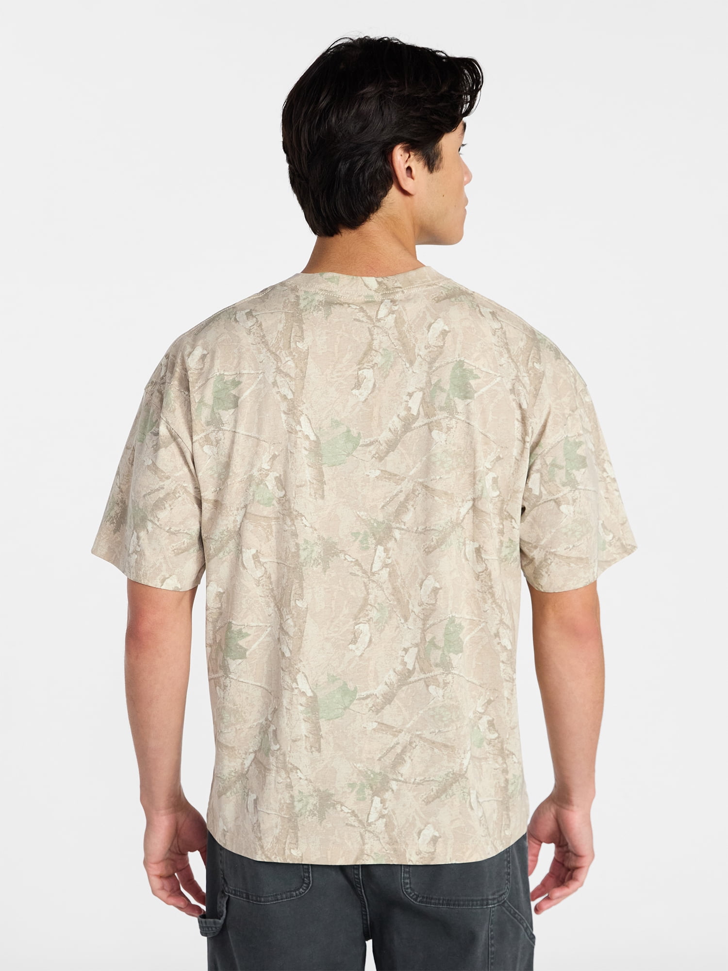 No Boundaries Men's Oversized Boxy Tee with Short Sleeves, XS-4XLT