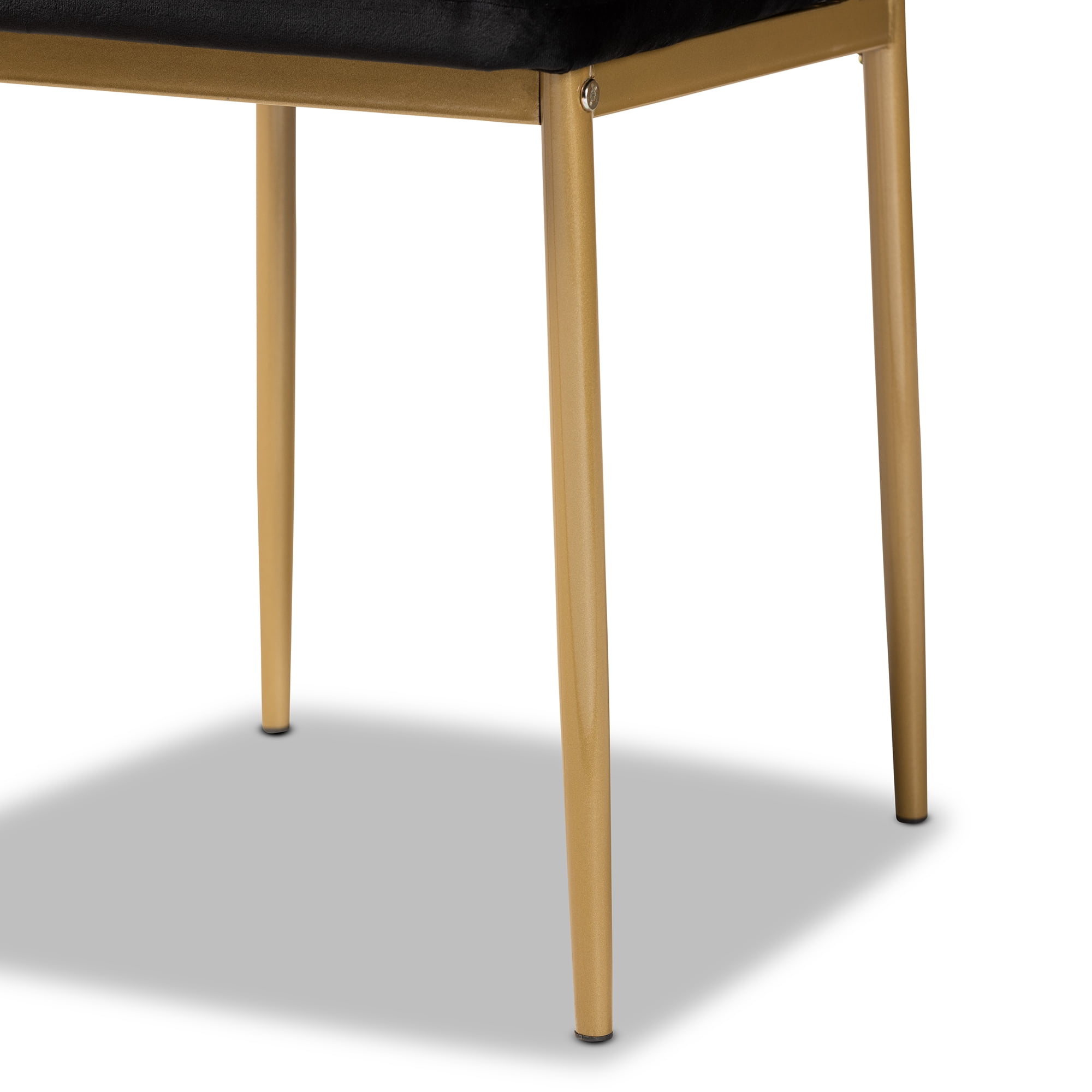 Baxton Studio Armand Dining Chair, Set of 4, Black and Gold