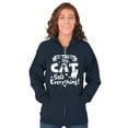 thumbnail image 3 of When I Die the Cat Gets Everything Zip Hoodie Sweatshirt Women Brisco Brands M, 3 of 6