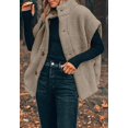 thumbnail image 2 of Women's Sleeveless Fleece Vest, Stand Collar Button Down Loose Fit Sherpa Outerwear Gilet, 2 of 5