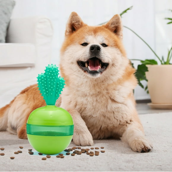 Xihbxyly Vaso para Golosinas para Mascotas, Juguete para Rechinar y Limpiar Los Dientes, Dispensación Lenta de Golosinas, Diseño Giratorio de 360°, Divertido para Perros y Gatos, Material Abs, Verde