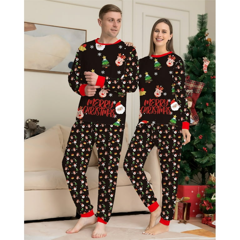 Christmas Pajamas for Family Matching Holiday Couple Xmas Sets Festive Christmas Outfit Christmas Pjs with Plaid