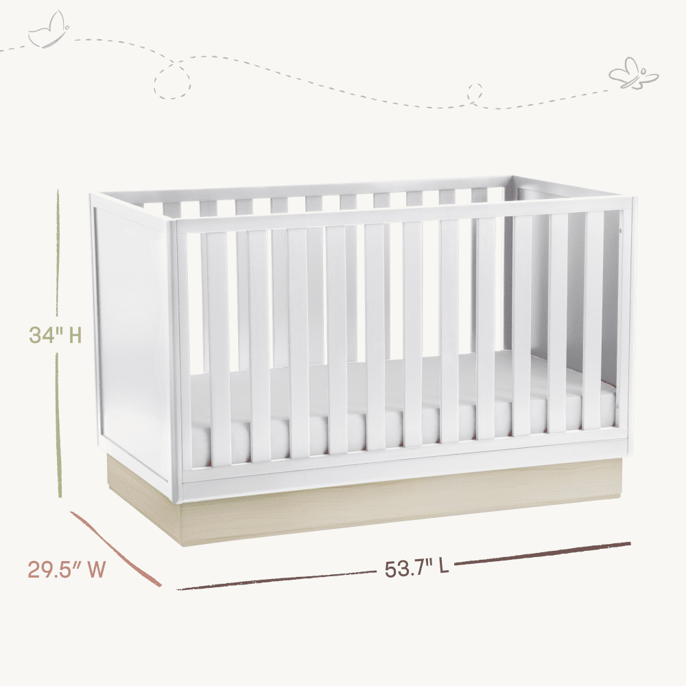 Little Seeds Dawn 4-in-1 Convertible Crib, Black/Acorn