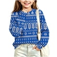 thumbnail image 5 of BLVB Kids Ugly Christmas Sweater Girls Boys Holiday Pullover Crewneck Long Sleeve Tops Knitwear for Aged 5-15 Years(Blue-02,5-6 Years), 5 of 7