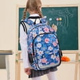 thumbnail image 7 of FORMRS Unisex School Backpack 17" Student Travel Bag with Laptop Compartment, Blue Daisy, 7 of 7