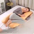 thumbnail image 1 of SHANNA U-Shape Pregnancy Pillow 51 Inch Maternity Pillow with Washable Cover Nursing Support Cushion for Pregnant Women Side Sleeping (Camel,Fill Material is Cotton), 1 of 8
