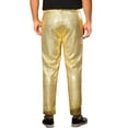 thumbnail image 3 of INSPIRE CHIC Shiny Pants for Men's Glitter 70s Disco Night Club Straight Leg Sequin Trousers 28 Golden, 3 of 6