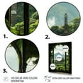 thumbnail image 3 of Designart "Window View of Japan Gardens I" Landscapes Framed Wall Art - Traditional Green Japan Entryway Framed Wall Art Print, 3 of 6