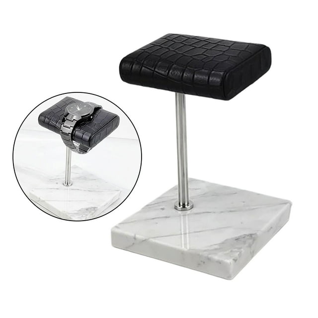 Soporte de exhibición de relojes para hombres y mujeres, complementa todos los relojes, organizador y soporte de joyas, innovador, lujo noble, llamati Blanco y plata Yinane Pantalla de soporte de reloj