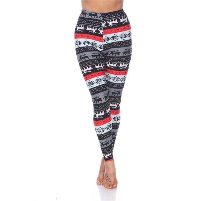 Leggings Imprimés pour Femmes , Gris & Rouge - Taille Unique