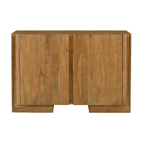 Percy 2-Door Sideboard in Modern Acacia Tan Finish on Acacia Solid Wood