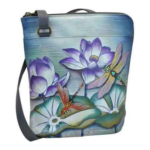 Women Shoulder Bag Water Lilies In Ponds Leather Hand Totes Bag Causal Handbags Zipped Shoulder Organizer For Lady Girls Womens Bag For Travel