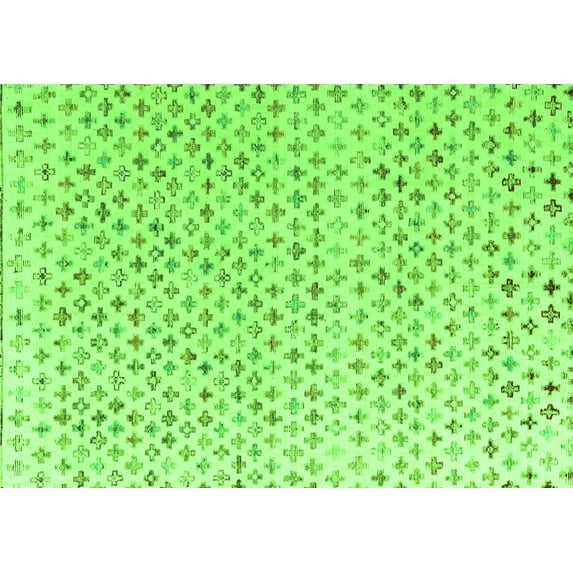 Ahgly Company Indoor Rectangle Abstract Green Modern Area Rugs, 8' x 10'