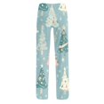 thumbnail image 6 of Women's Christmas Printed Plush Casual Pants with Drawstring Elastic Waist, Long Trousers for Home and Casual Wear, Comfortable Design,Mint Green,3XL, 6 of 6
