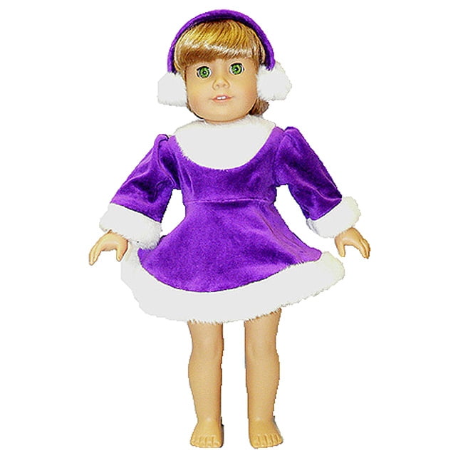 white dress with purple accessories