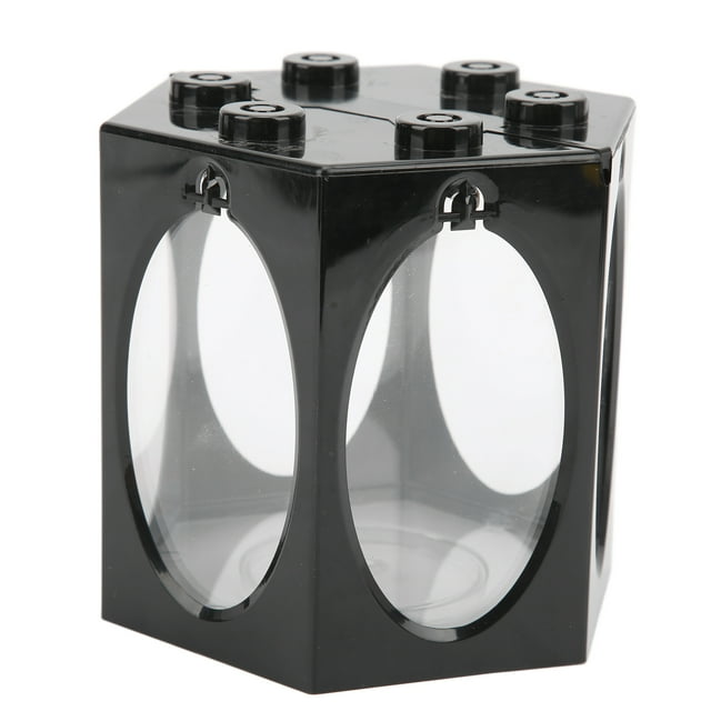 Pecera hexagonal Bling Bling forma de jaula de pájaros color negro