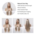 thumbnail image 2 of White Platinum Blonde Lace Front Synthetic Wigs Long Straight Lace Hair Wig for Black Women Cosplay Daily Heat Resistant Hair, 2 of 7