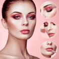 thumbnail image 2 of Travel Makeup Brush Set, 5 Pcs Mini Full Function Cosmetic Brush Kit with Mirror for Lip Brush Foundation, 2 of 5