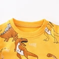 thumbnail image 4 of Phenas Toddler Boys Dinosaur Sweatshirt Fall Winter Cotton Long Sleeve Crewneck Pullover Tops, 4 of 6