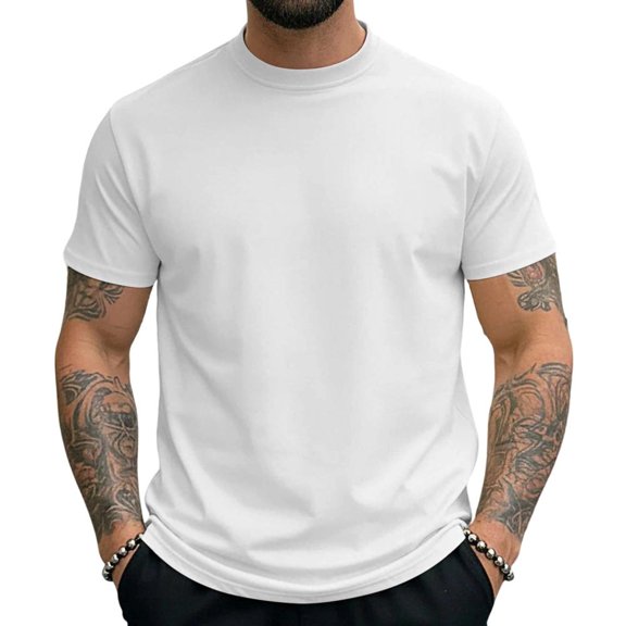 Bxsruta Men'S Quick-Dry Tight Fit Sport T-Shirt, Short Sleeve Casual Top for Workout and Everyday Wear, L