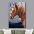 thumbnail image 2 of wall26 Canvas Print Wall Art Vintage Wood Panel Pastel Brown Horse Nature Animals Digital Art Realism Decorative Farmhouse Zen Rustic Multicolor Wildlife for Living Room, Bedroom, Office - 16"x2, 2 of 5