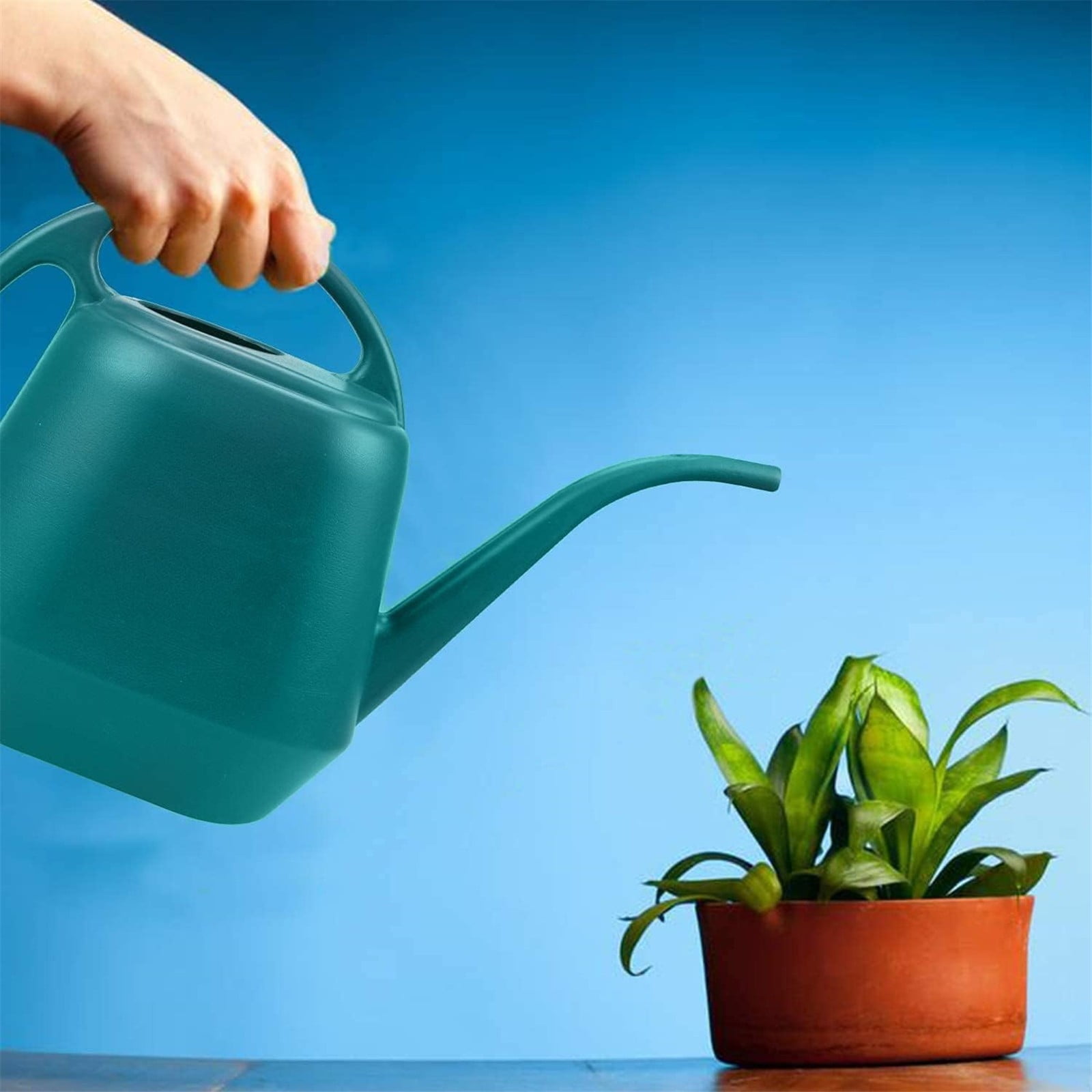 Watering Can,Minimalist Style Water Pitcher for Plants,Modern Small Watering Cans with Removable Nozzle,Long Spout Watering Can for Indoor Outdoor Bonsai Plants Garden Flowers Succulents(2L,Dark Blue)
