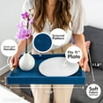 thumbnail image 4 of Home Redefined 17.5”x12” Rectangle Shagreen Faux Leather Decorative Serving Tray with Brass Metal Handles, Navy Blue, 4 of 7