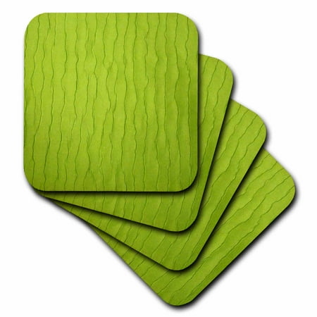

3dRose Lime Green Silk Soft Coasters set of 8