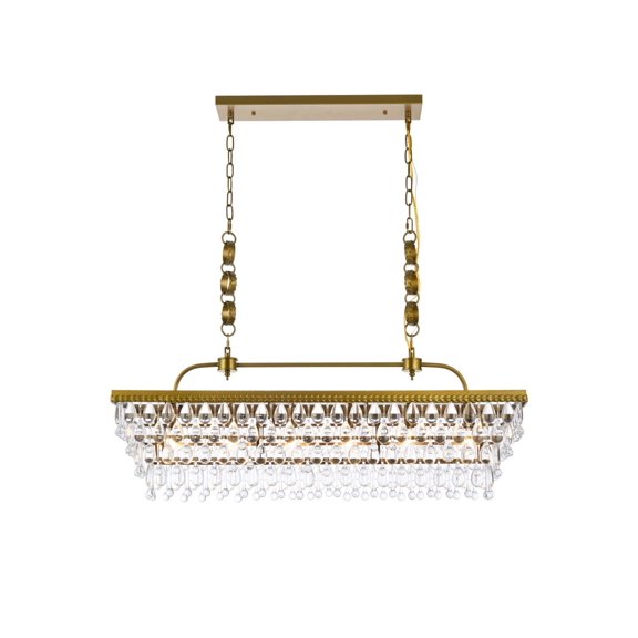 Nordic 40 inch rectangle pendant in brass