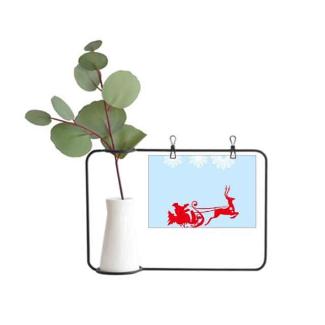 Trineo de Navidad patrón de copo de nieve Alce Marco De Metal Florero De Cerámica Decoración
