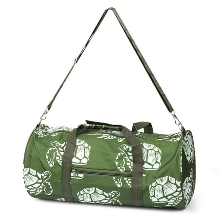 Puma Gym Bag For Women Green Classic Style Duffel Bag by Zodaca Travel Gym Bag Shoulder Tote Carry Bag for Camping Hiking - Green Turtle ()