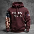 thumbnail image 2 of IWRICH 250 Anniversary USA Hoodies for Men Independence Day USA Flag Sweatshirt Long Sleeve Loose Fit Pullover Tops with Pocket 03-Brick Red 2XL, 2 of 3