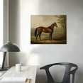 thumbnail image 3 of ONETECH Rustic Farmhouse Wall Art Decor - Rolled Canvas - Boho Landscape Pictures - French Country Kitchen Print Poster - Neutral Aesthetic Vintage - Horse Equine Pony Equestrian Painting, 3 of 4