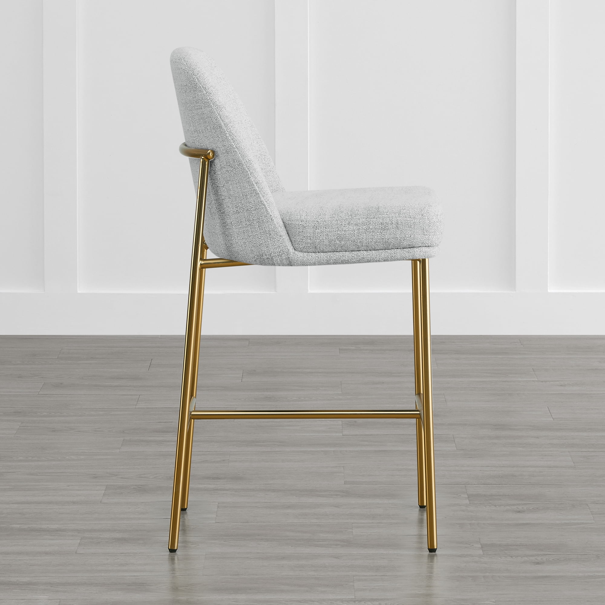 Spruce & Spring Modern 27-Inch Contemporary Counter Stool Set with Upholstered Seat and Metal Frame Set of 2, Cloud Fabric