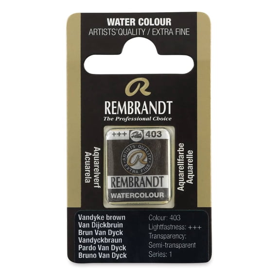 Rembrandt Watercolor Half Pan - Vandyke Brown
