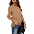 thumbnail image 3 of Womens Tops V Neck Summer Petal Sleeve Casual Tshirts, 3 of 8