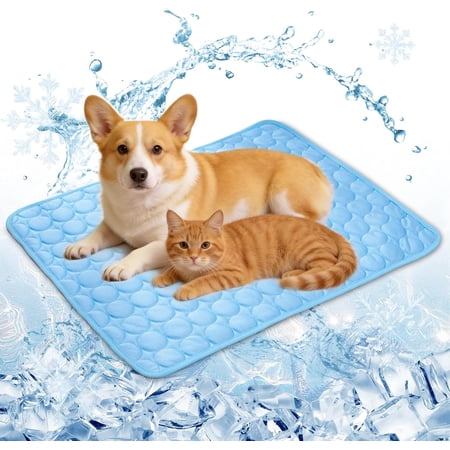 Firmelle Cat Cooling Mat for Indoor Cats, Self Cooling Pet Mat, Gel-Free Washable Cooling Pad, Scratch Resistant Waterproof Summer Cooling Bed for Kittens, Cats