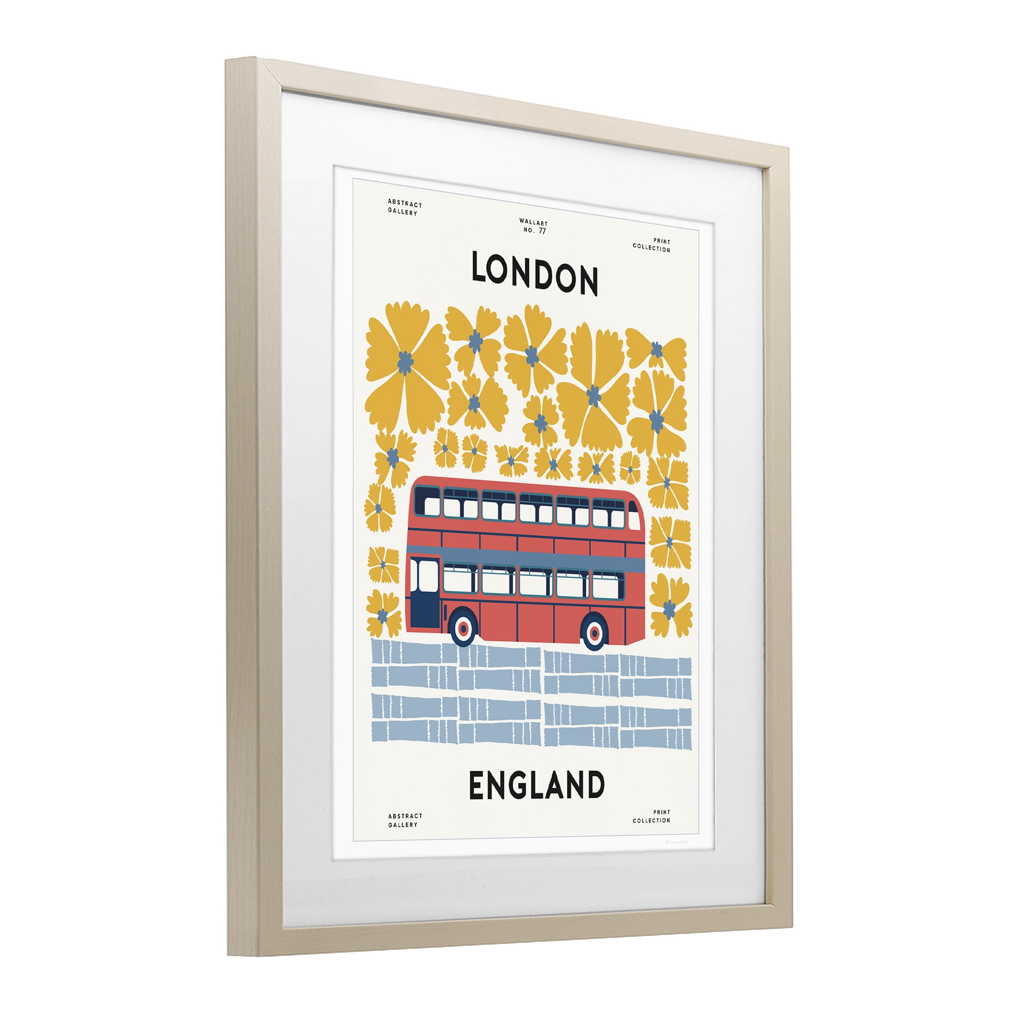 Stupell Industries Groovy London Bus Birch Framed Print Under Glass, design by Omar Escalante