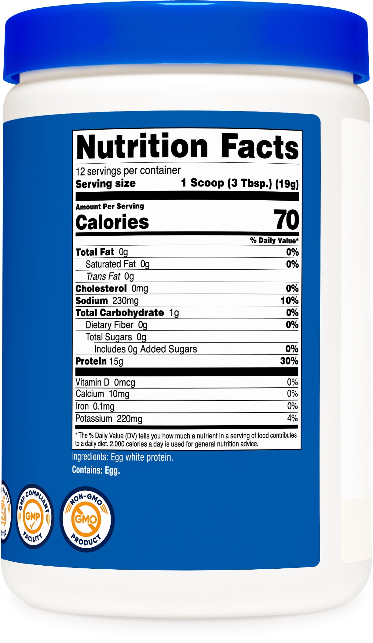 Nutricost Egg White Protein Powder 8oz (Unflavored) - Non-GMO, Gluten Free Supplement