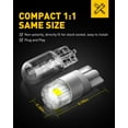thumbnail image 3 of AUXITO 194 LED Bulbs 6000K White Interior Car Lights 168 2825 W5W T10 Error Free LED Replacement Bulbs for Dome Map Door Courtesy Trunk Parking License Plate Lights(Pack of 2), 3 of 8