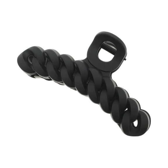 Unique Bargains 1 Pc Frosted Chain Hair Clips Hairdo Clip for Home Black