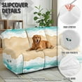 thumbnail image 5 of COEQINE Recliner Sofa Cover Soft Couch Slipcover 8 Pieces Stretch Recliner Chair Cover 3 Seater Fitted Reclining Chair Slipcover with Elastic Bottom and Pocket Coastal Decor, Beach Starfish, 5 of 8