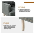thumbnail image 4 of Wooden Armchair Set of 2 Nailhead Trim Carved Wooden Legs Tufted Back Home Living Room Grey, 4 of 6