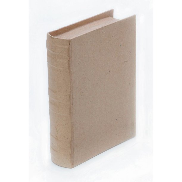 Darice Natural Paper Mache Book Box, 5.75 x 7.75 Inches