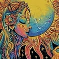 thumbnail image 5 of Autua Sun Moon Psychedelic Bathroom Shower Curtain Set with Hooks 36"x72, 5 of 7